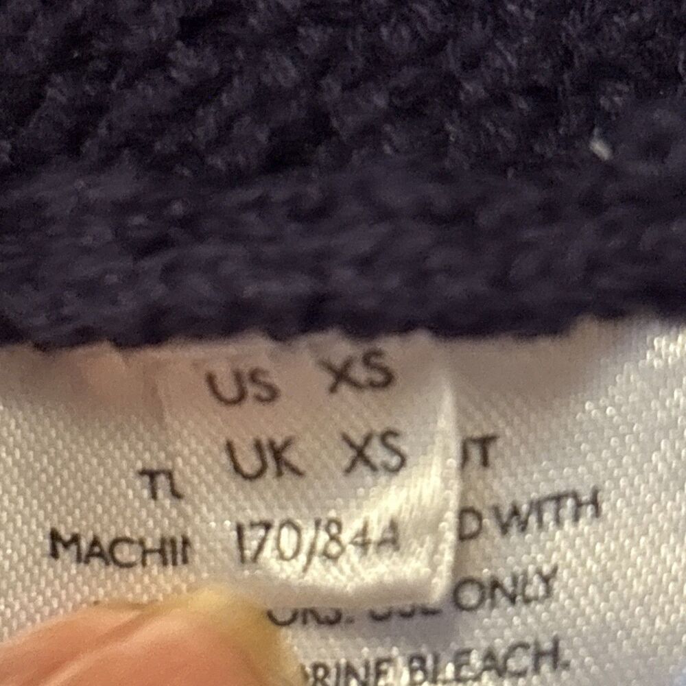 FP Beach Free People Blue Cotton Cropped Cardigan Sweater Dolman SZ XS - Picture 4 of 6